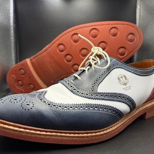 ALLEN EDMONDS 1776  14 D Red White Blue Spectator Dress Shoes 2020 Ryder Cup